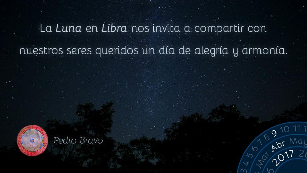 La Luna en Libra nos invita a compartir con nuestros seres queridos un d&iacute;a de alegr&iacute;a y armon&iacute;a.